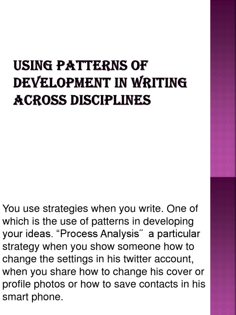 definition pattern of development essay