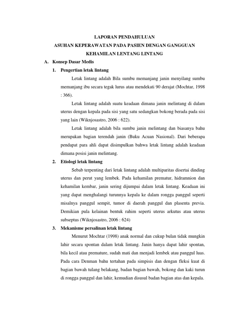 Lp gangguan kehamilan dengan letak lintang pdf