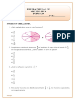 Prueba Matematica Fracciones 5 Basico