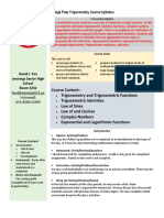 CP Trigonometry Syllabus