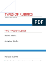 Type of Rubrics