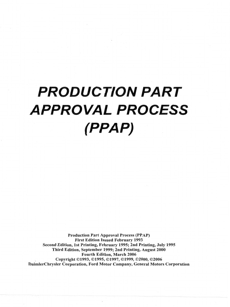 PPAP - Production Part Approval Process | PDF