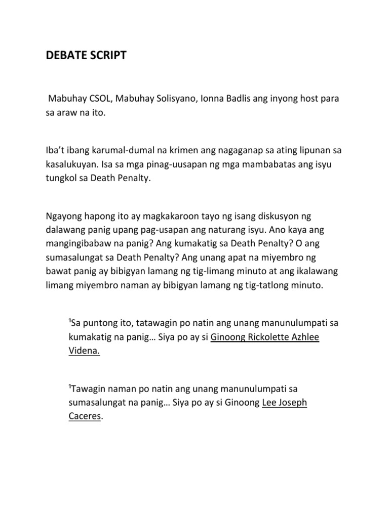 Debate Pdf