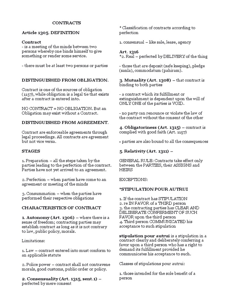 Obligation and Contracts | PDF | Annulment | Offer And Acceptance