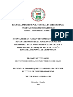 Aguinda. Inventario de La Flora y Determinación Del Índice de Contaminacion Del Rio Chimborazo... 2017 Tesis