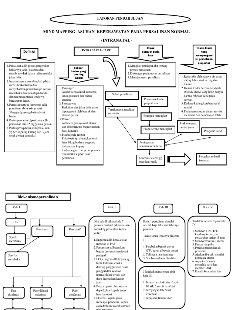 Mind Mapping Asuhan Intranatal Normal | PDF