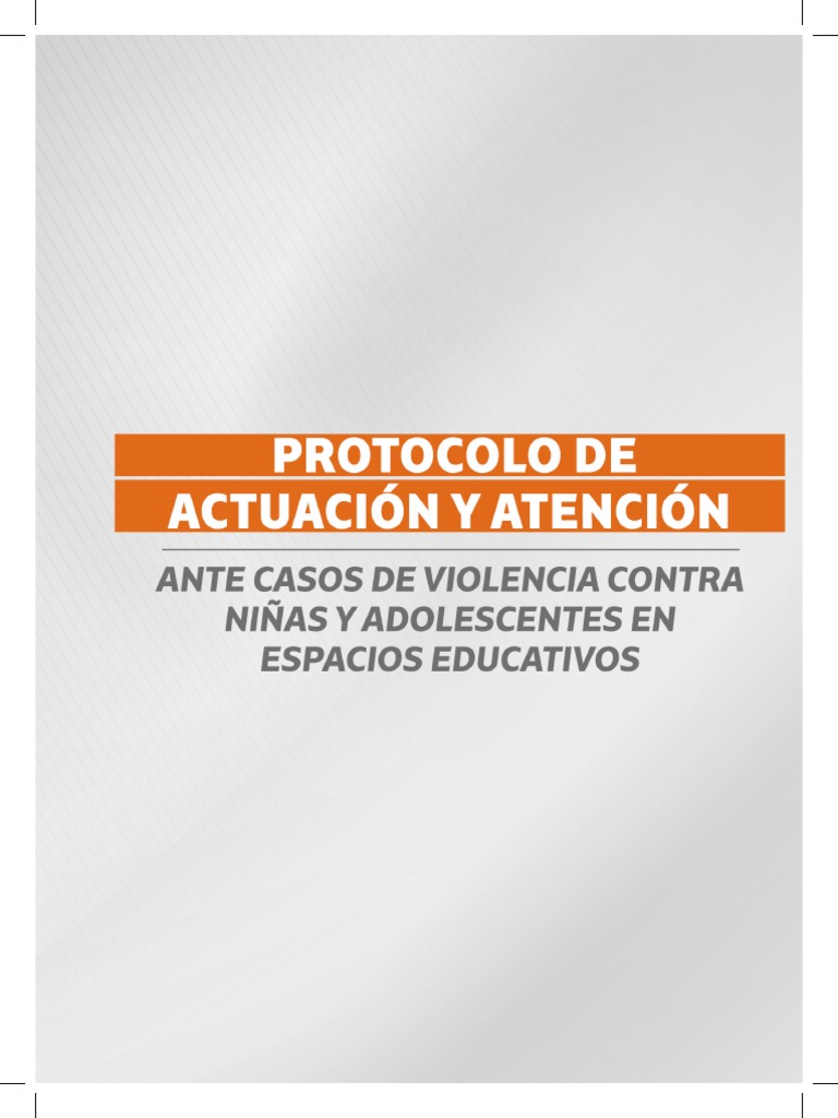 Protocolo de Actuación y Atención Ante Casos de Violencia Contra Niñas ...