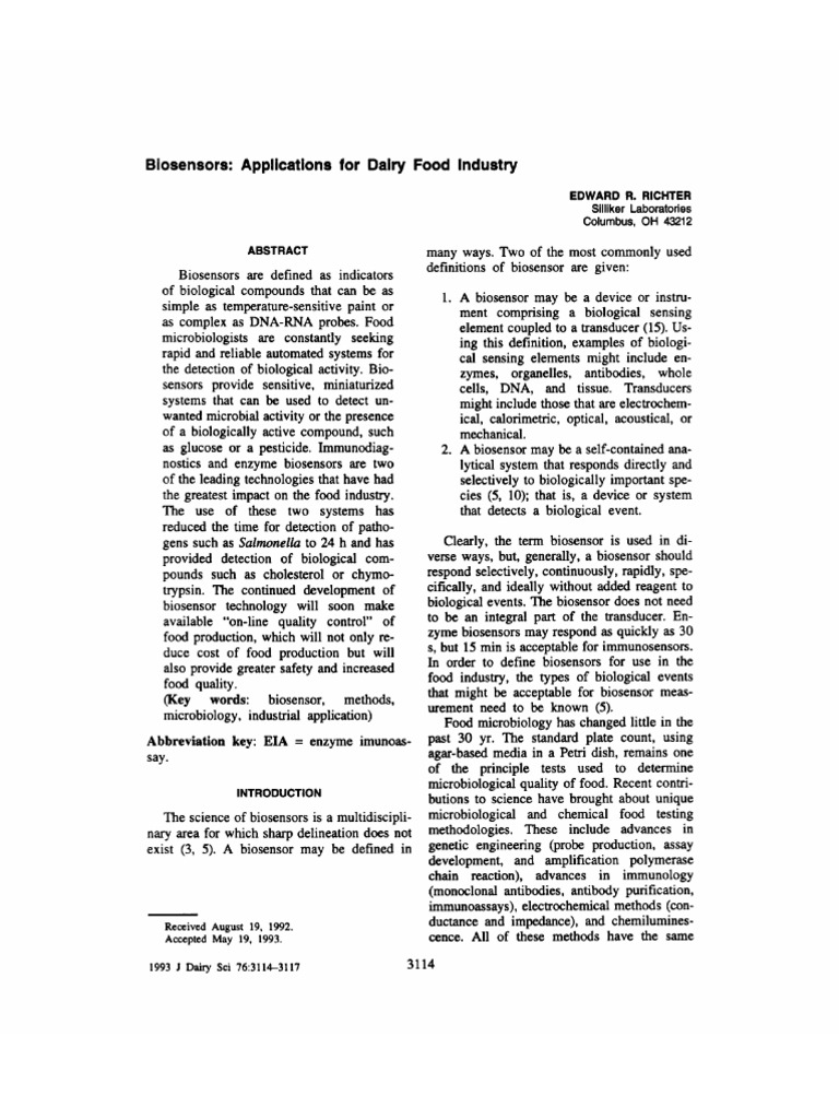 Biosensors in Dairy Food Safety | PDF | Biosensor | Luciferase