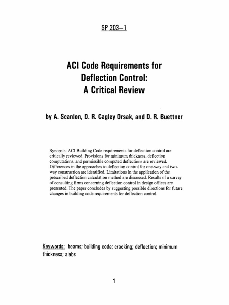 ACI Code Review: Deflection Control | PDF | Fracture | Deformation ...