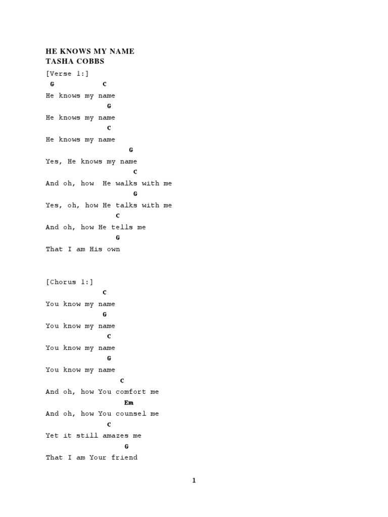 He Knows My Name | PDF