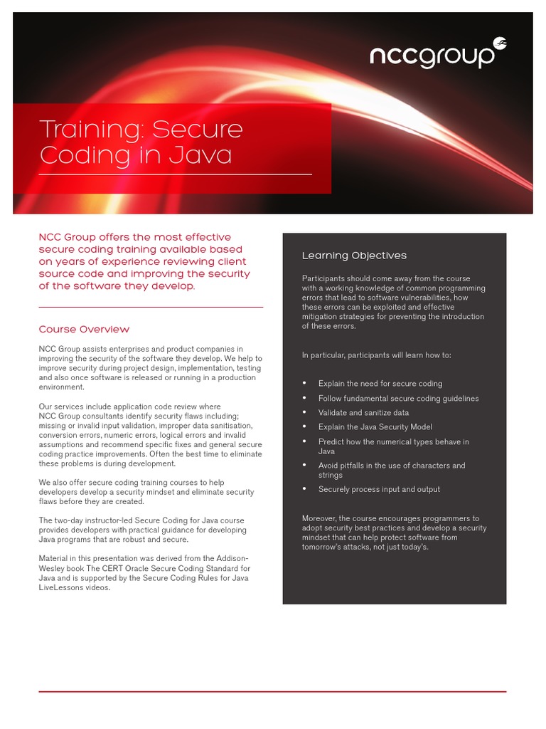 Training - Secure Coding in Java | PDF | Computer Security | Security