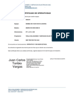 Certificado de Operatividad