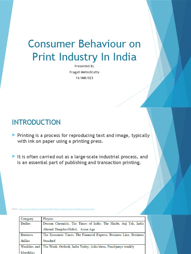 Consumer Behavior in India's Print Industry | PDF | Advertising ...