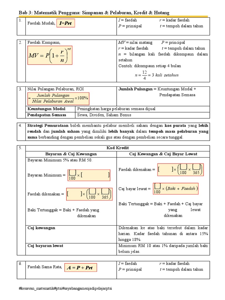 Nota Matematik Pengguna Tingkatan 3