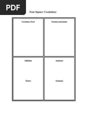 Four Square Vocabulary