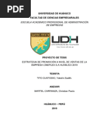 Estrategia de Promoción A Nivel de Ventas de La Empresa Cineplex S.A Huanuco 2019