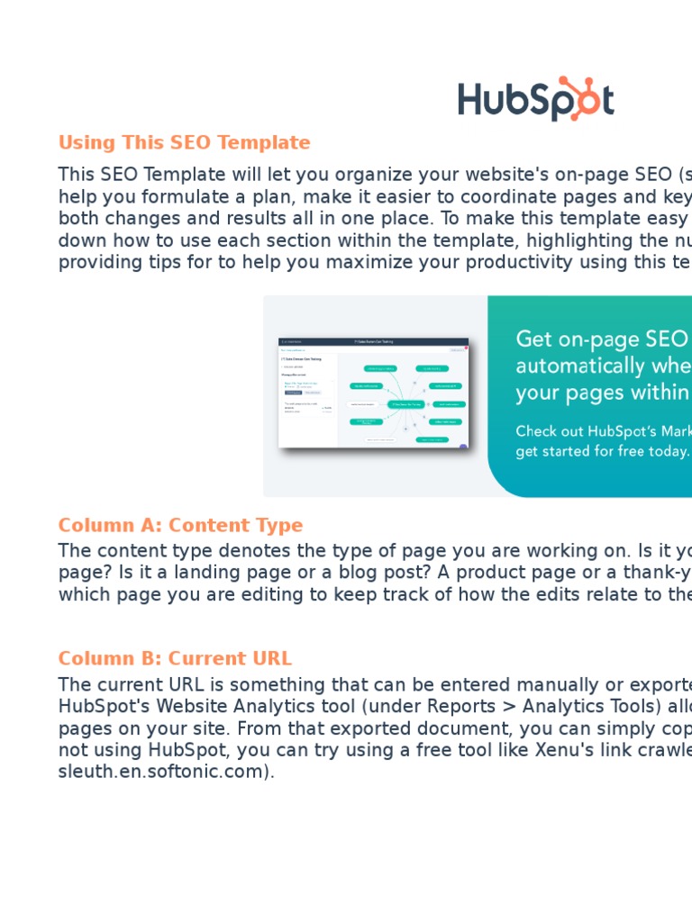 SEO Template for On-Page Optimization | PDF | Search Engine ...