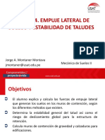 Unidad 4. Empuje Lateral de Suelos y Estabilidad de Taludes PDF