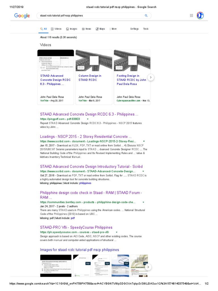 STAAD RCDC Tutorial for NSCP Philippines | PDF | Communication | Computing
