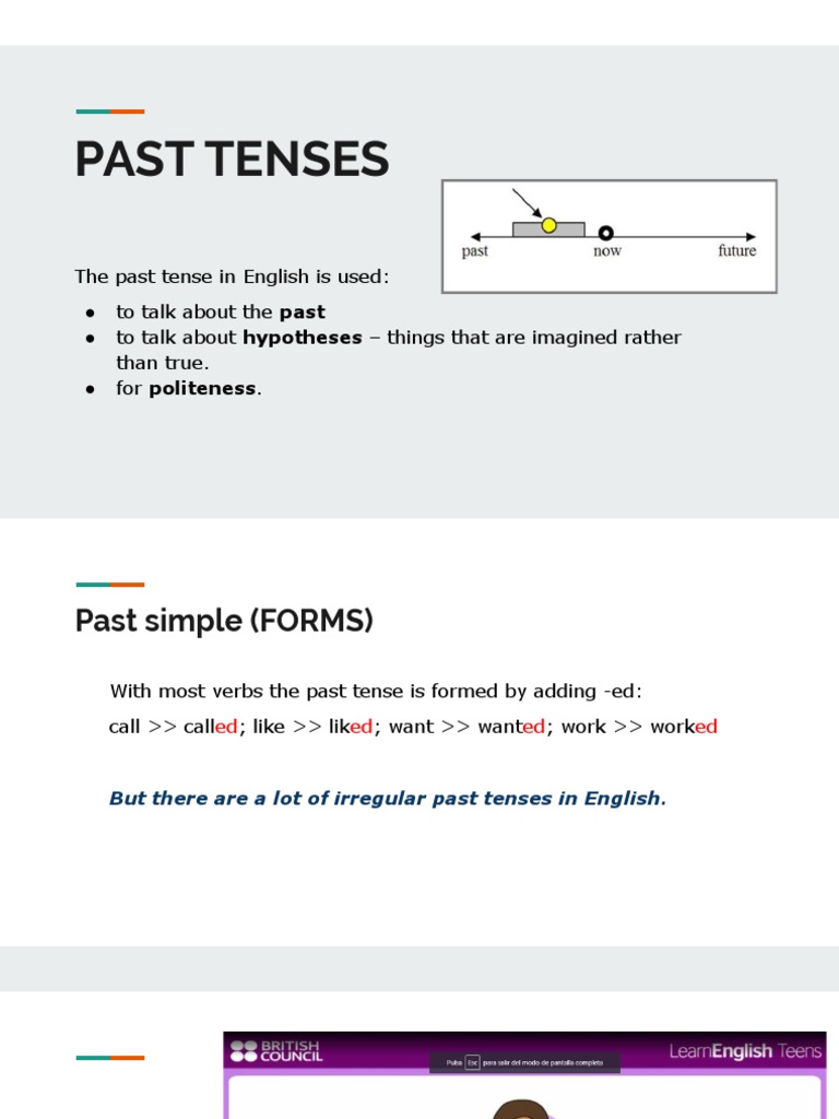 Past Tenses PDF Couch Verb