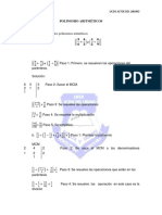 Polinomios Aritmeticos Con Fracciones - Perimetro de La Circunferencia y Area de Circulo