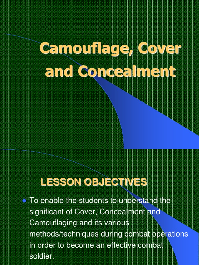 Camouflage, Cover and Concealment 1 PDF Camouflage Shadow