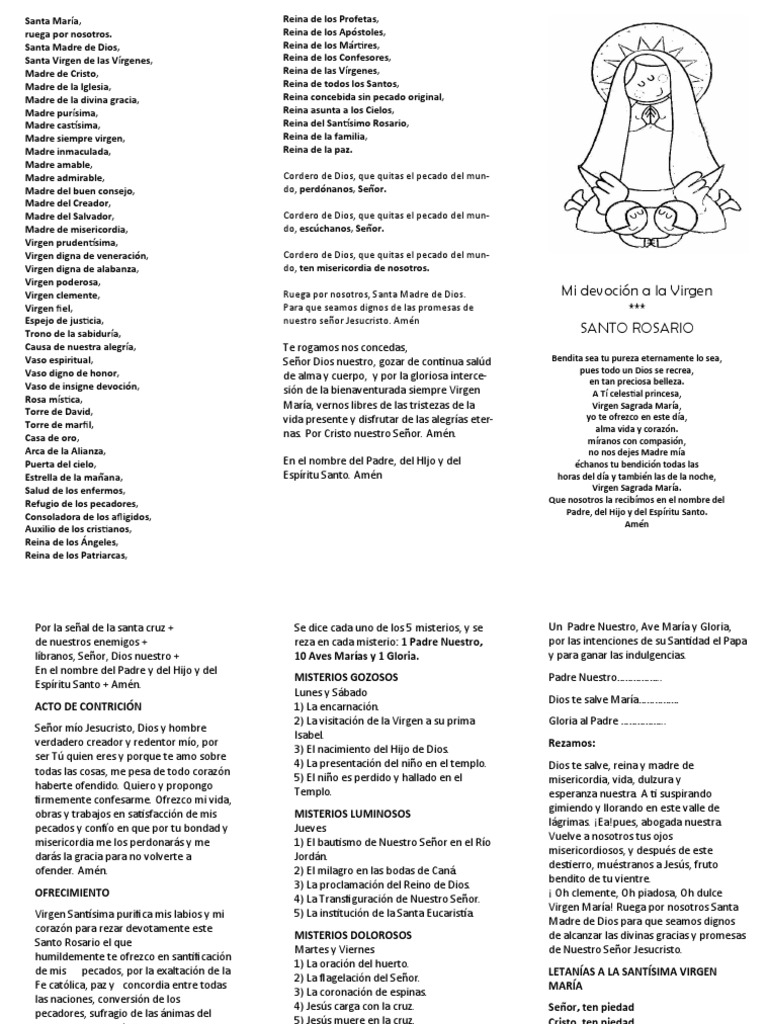 Triptico Santo Rosario | PDF | María, madre de Jesús | Cristo (título)