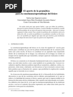 El Aporte de La Gramatica para La Enseñanza Del Léxico