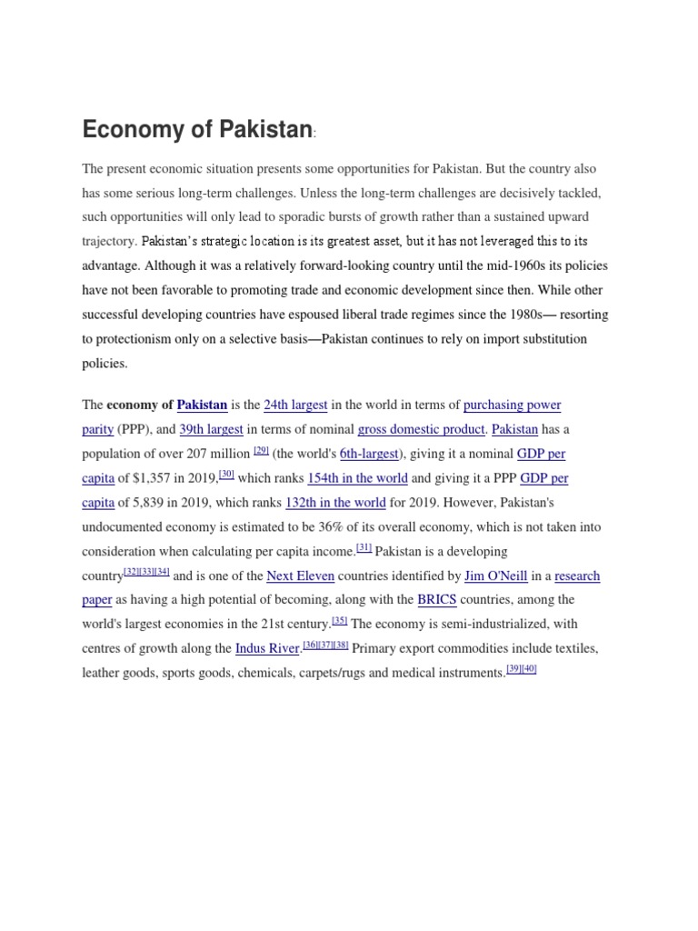 Economy of Pakistan | PDF | Gross Domestic Product | Pakistan