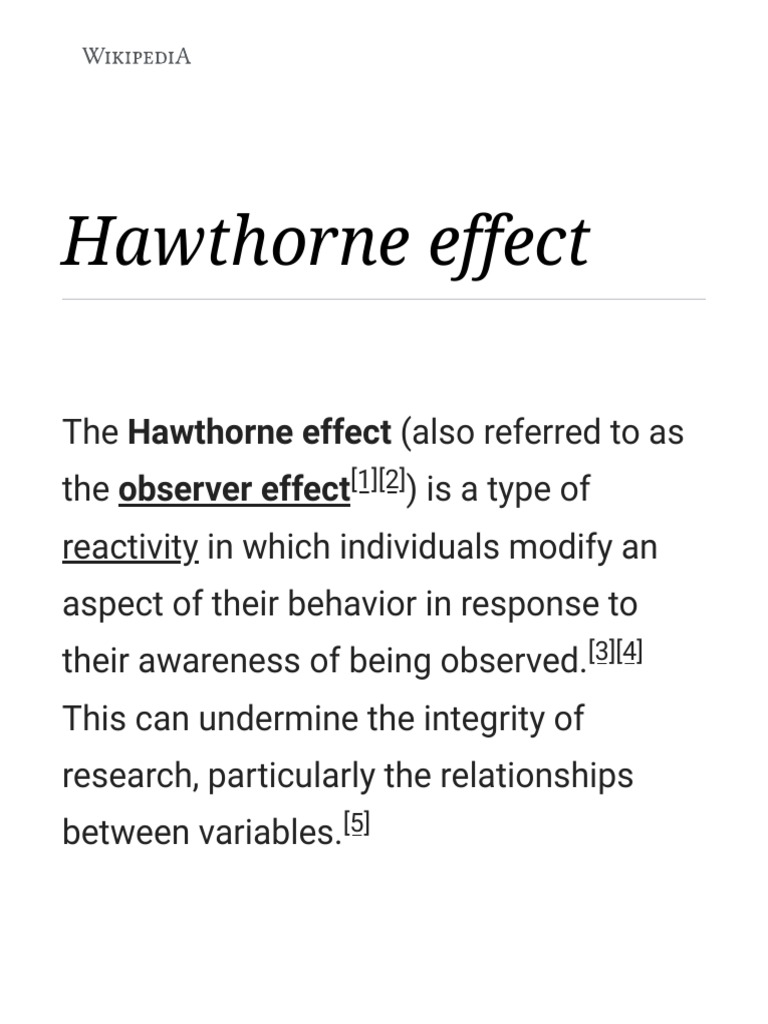 Understanding the Hawthorne Effect | PDF | Clinical Psychology ...