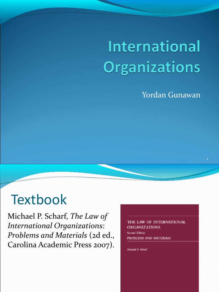 Law of Internationall Organizations | PDF | Sovereign State | Treaty