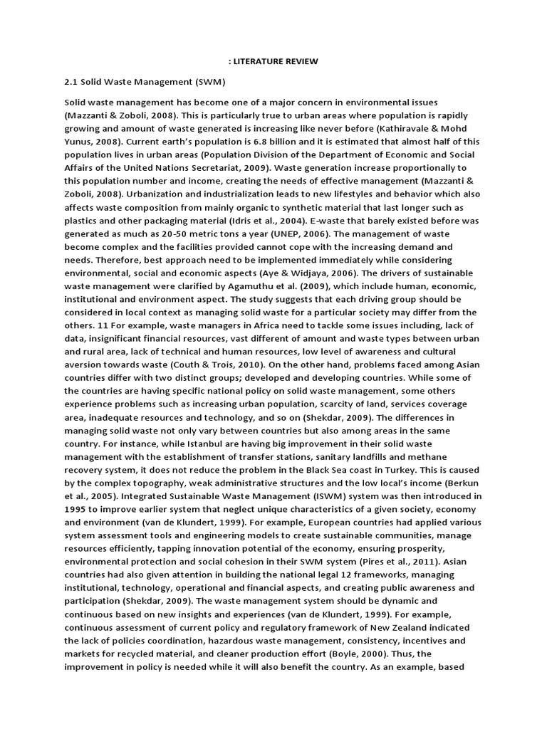 Literature Review3 | PDF | Waste Management | Municipal Solid Waste