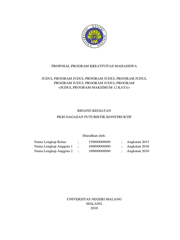 Contoh Proposal PKM Gagasan Futuristik | PDF