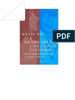 Nin Anais y Miller Henry Una Pasion Literaria Correspondencia Nin Miller 1932 1953