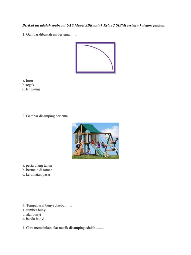 Soal Uas Sbdp Kelas 2 Semester 1
