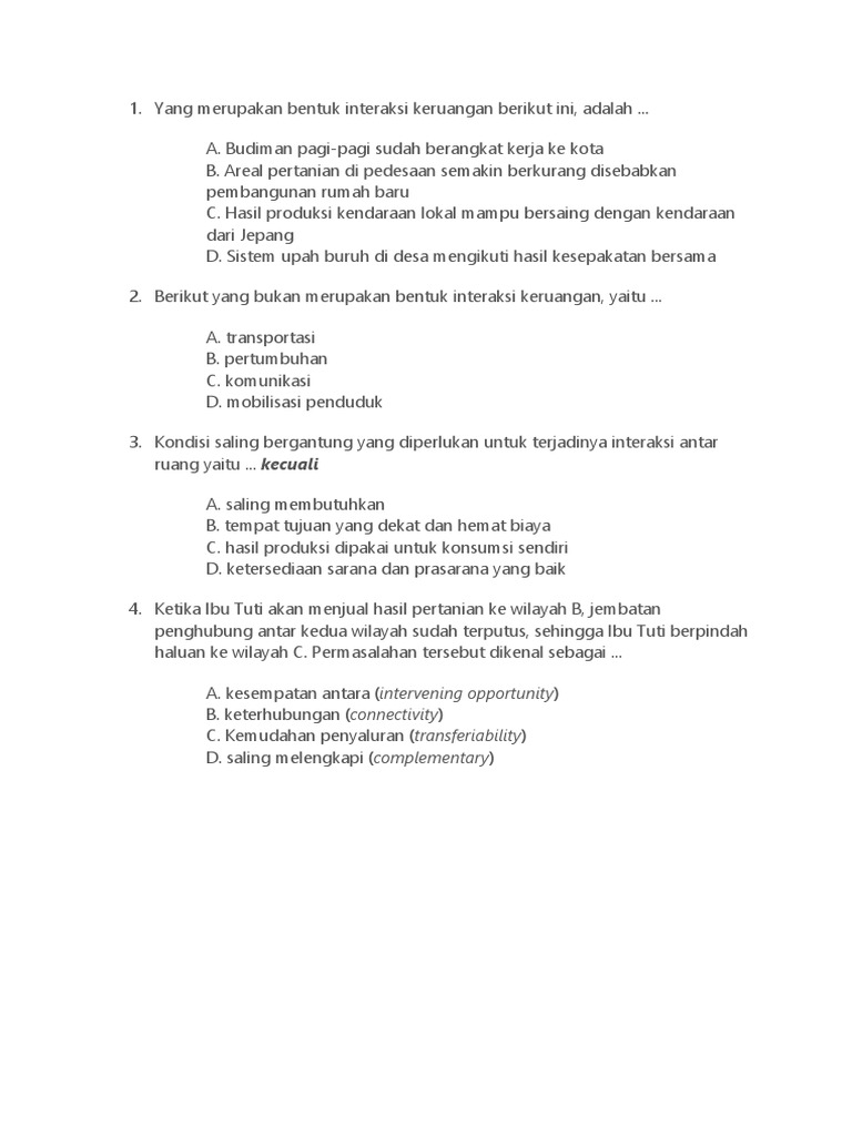 Soal Dan Materi Interaksi Sosial