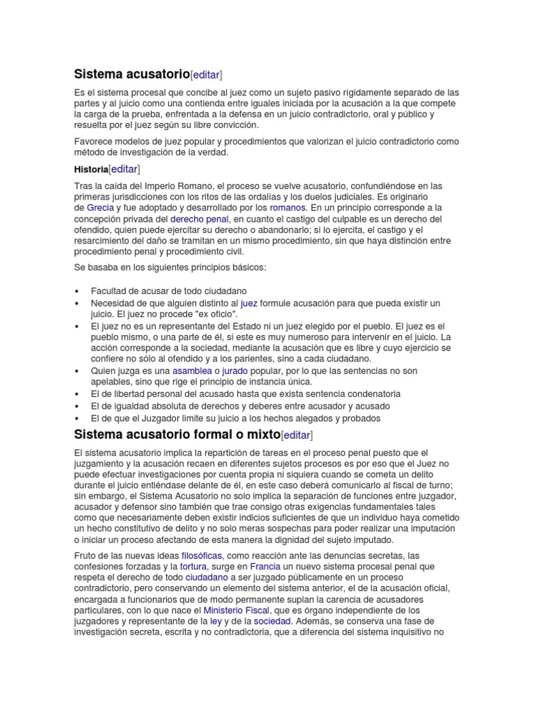 Sistema Acusatorio Penal | PDF | Procedimiento Criminal | Crimen y ...