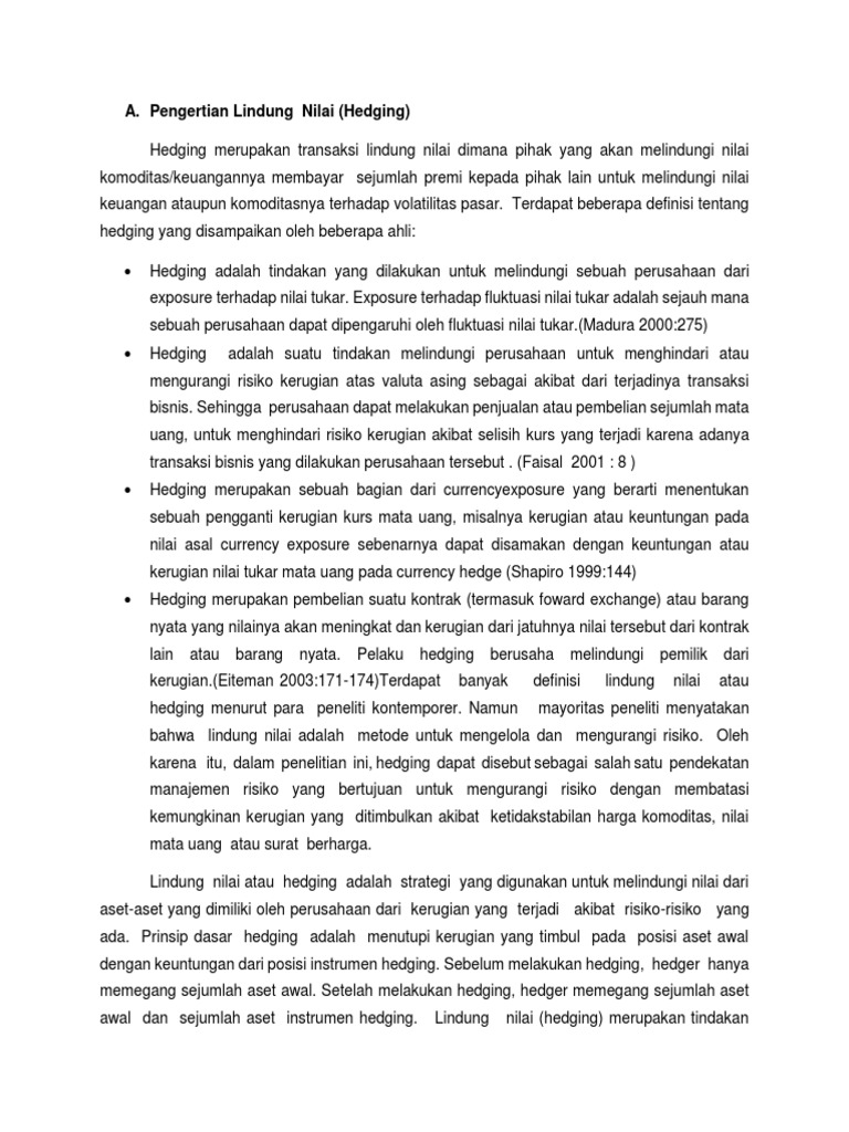 Materi Hedging And Insurance Docx