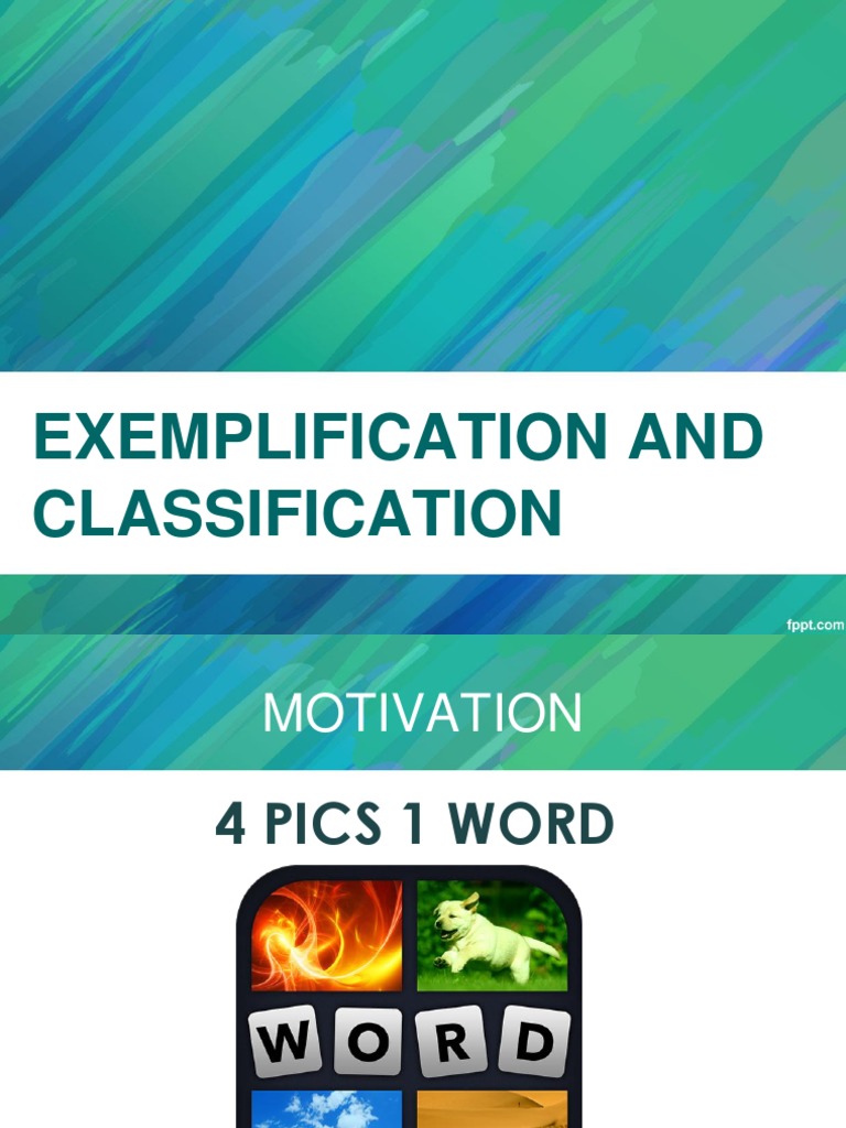 EXEMPLIFICATION CLASSIFICATION DEFINITION AND EXAMPLES visual data 8