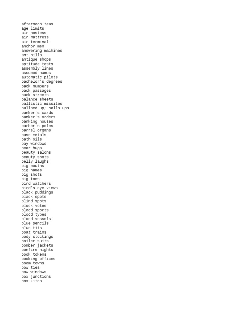 Unique Words Nature Unique Words Nature