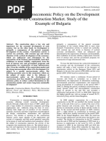 Impact of Macroeconomic Policy on the Development of the Construction Market. Study of the  Example of Bulgaria
