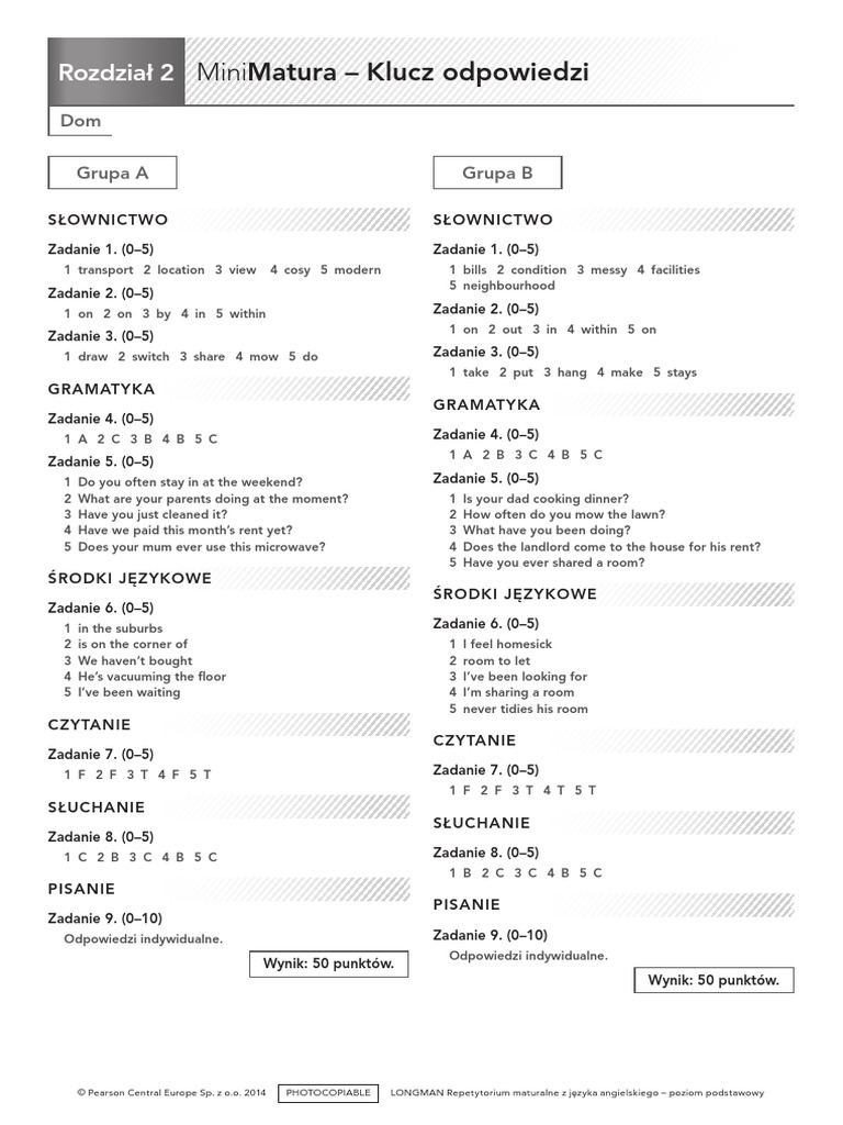 Matura Rozszerzona Angielski Słownictwo Pdf