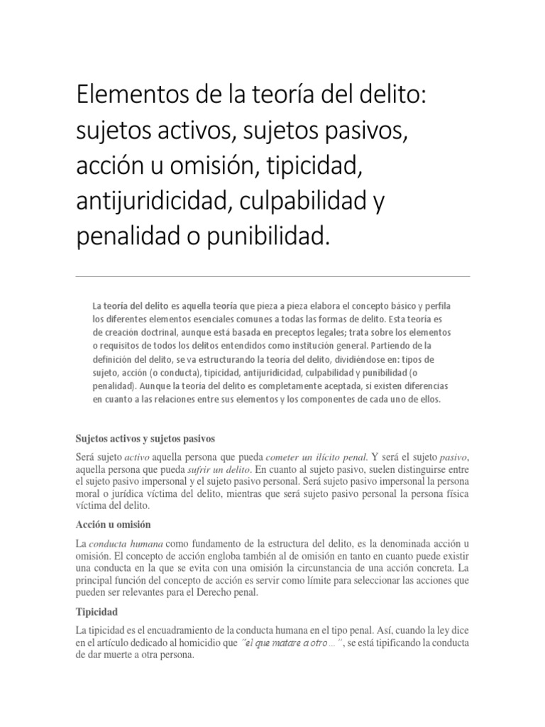 Elementos de La Teoría Del Delito | PDF | Etica Aplicada | Justicia penal