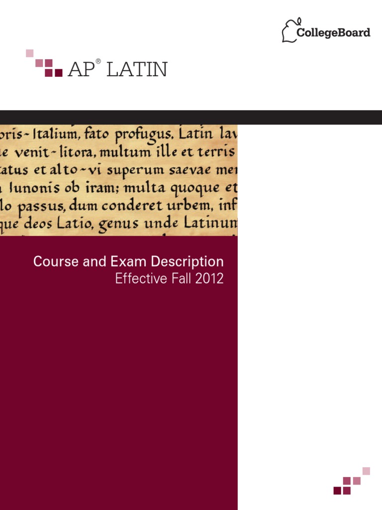 Ap Latin Course and Exam Description PDF PDF Advanced Placement