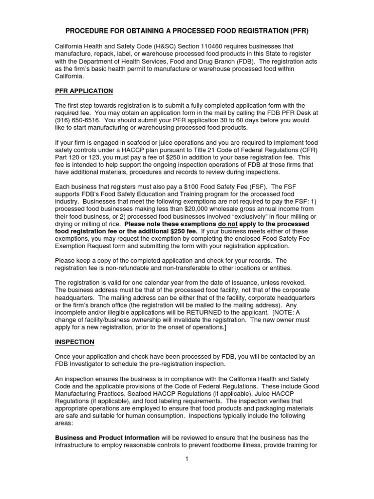 Cdphprocedures For Obtaining PFR 12 05 | PDF | Hazard Analysis And ...