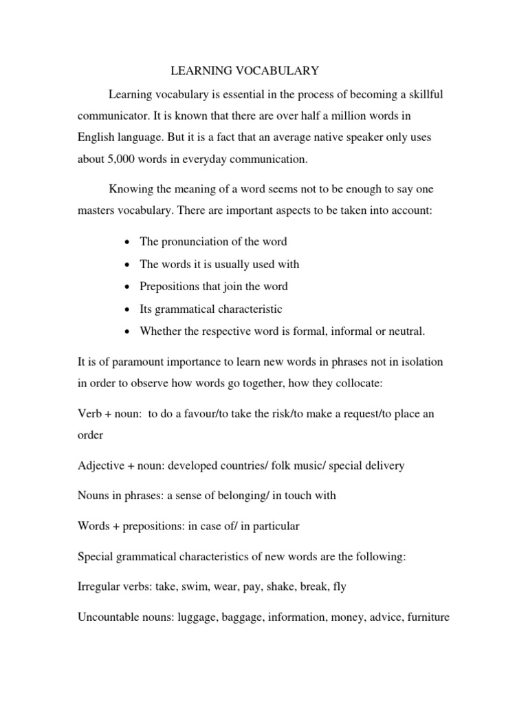 Effective Vocabulary Learning Strategies | PDF | English Language | Noun