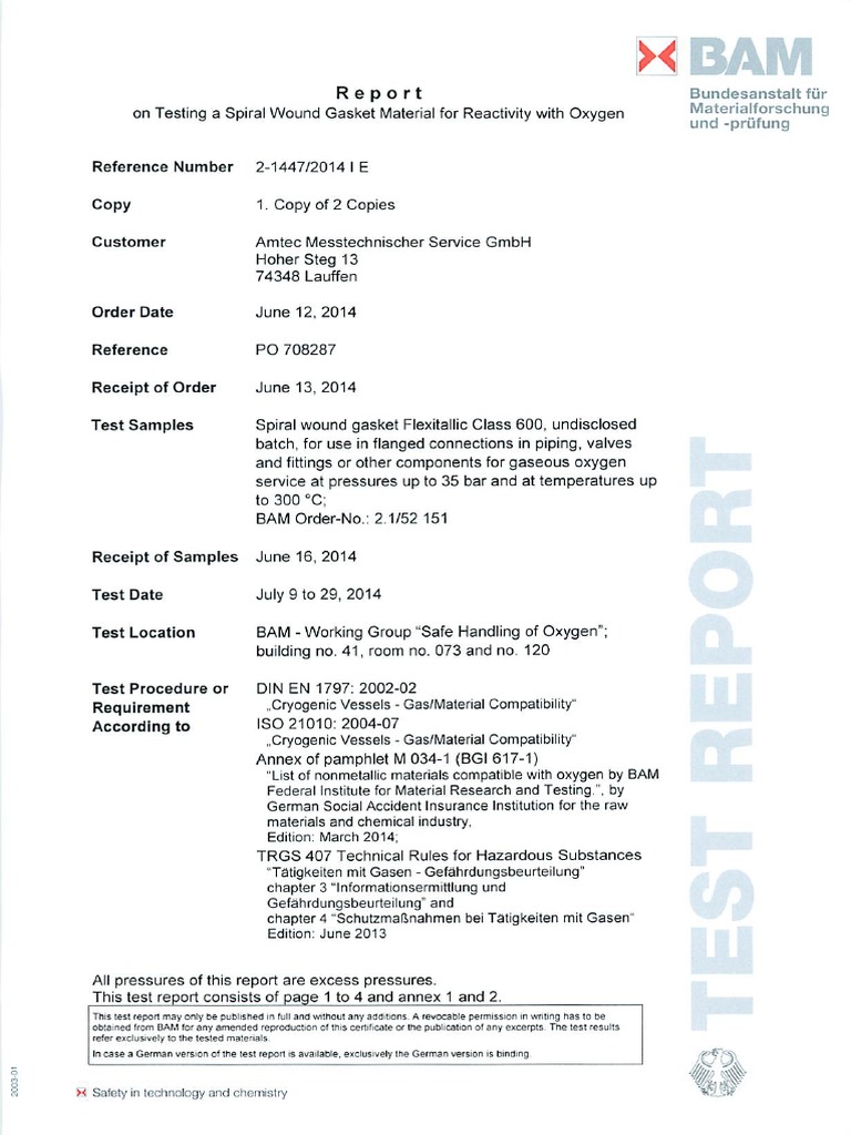 Evaluation of the Reactivity and Aging Resistance of a Spiral Wound
