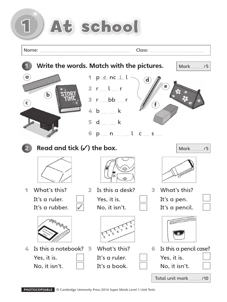 Super Minds Test | PDF