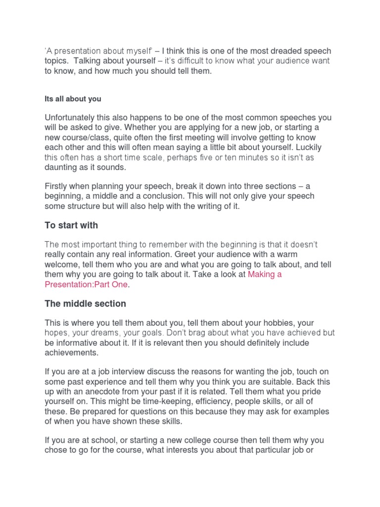 Structuring Your Self-Presentation | PDF | Self-Improvement