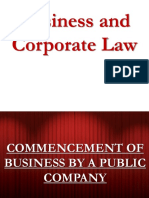 Commencement of Business by A Public Company